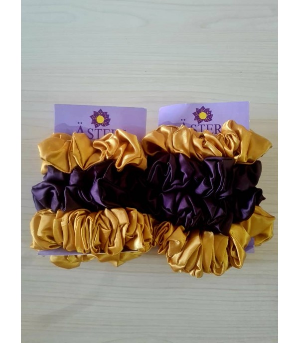 Asters Satin Scrunchie (Pack of 4)