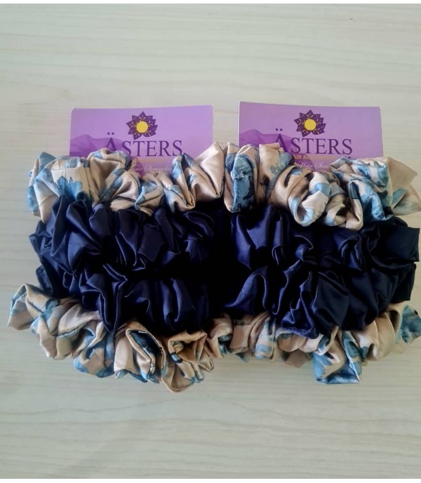 Asters Satin Scrunchie (Pack of 4)