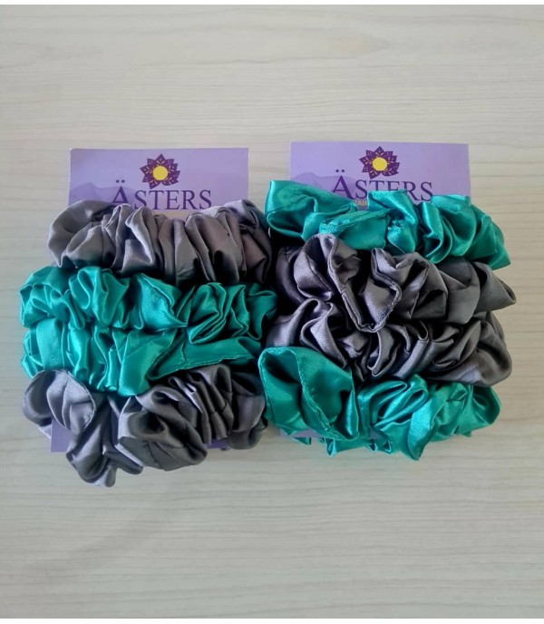 Asters Satin Scrunchie (Pack of 4)