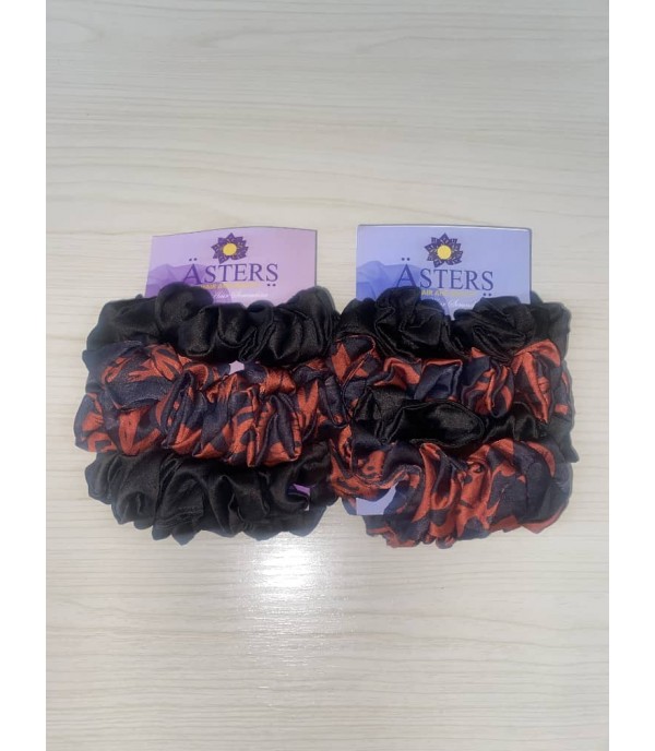 Asters Satin Scrunchie (Pack of 4)