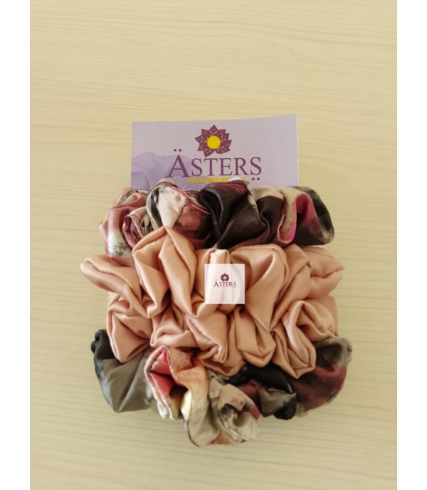 Asters Satin Scrunchie (Pack of 4)