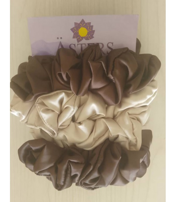 Asters Satin Scrunchie (Pack of 4)