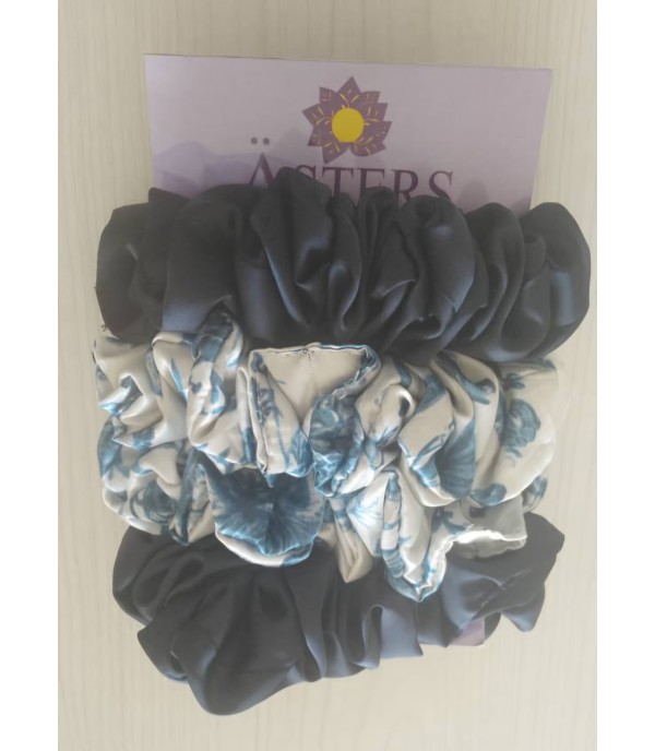 Asters Satin Scrunchie (Pack of 4)
