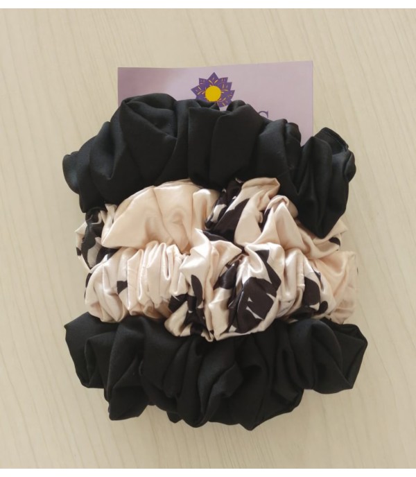 Asters Satin Scrunchie (Pack of 4)