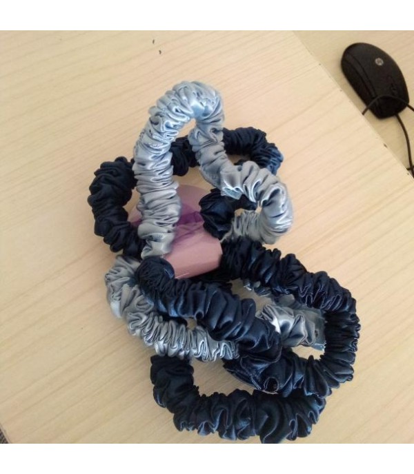 Asters Skinny Satin Scrunchie Pack